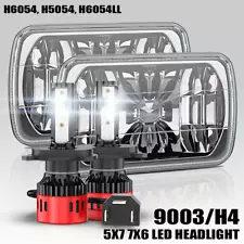 2PCS 7x6 5x7inch LED Headlights Hi-Lo Beam Halo DRL For Chevy S10 Blazer C6500 (For: Chevrolet)