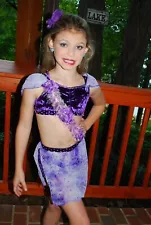 Purple custom competition lyrical dance costumes CS/M, CM, CM/L 5 available