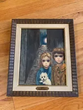 Vintage Midcentury lithograph print of Lost labeled Walter Keane/ Margaret Keane