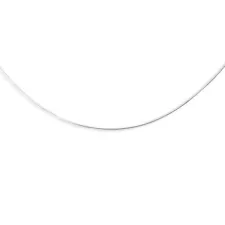 1mm Round Omega Chain Necklace Real Solid 14K White Gold Screw Off Lock GREAT!