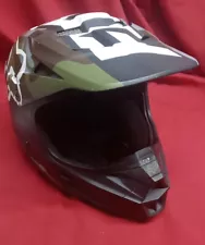 Fox Green Camo V1 Helmet Mens Medium Black Gray Motorbike Moto Offroad