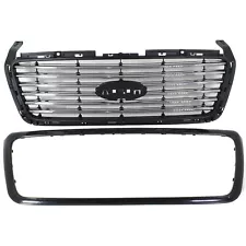 Grille For 2006-2008 Ford F-150 Black Shell w/ Chrome Insert Plastic