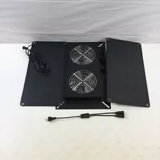 DC HOUSE Black Chicken Coops Solar Powered Dual Metal Shell Exhaust Fan Kit Used