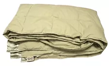 WOOLRICH DOWN Blanket Green Satin Quilted Puffer Camping Lodge Twin Comforter