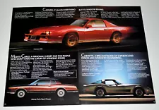 1983 CHEVY CAMARO Z28 CORVETTE MONTE ORIGINAL DEALER SALES BINDER INSERT AD 83