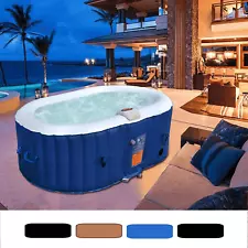 ALEKO Oval Inflatable 2 Person Hot Tub Personal Spa 145 Gallon with Drink Tray