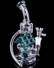 COOL Bongs Recycler Bong Glass Water Pipe UFO Bong Big Bongs TEAL *USA*