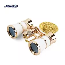 Theatre Opera Glasses Binoculars 3X25 with Chain for Theater Horse Racing White