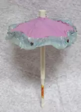 MARY POPPINS UMBRELLA PARASOL FOR TOY DOLL WITH WOOD SHAFT METAL RIBS + PLASTIC