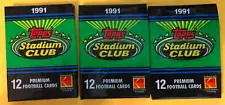 1991 Stadium Club Sealed Wax Pack! Hunt For GEM 10 Favre RC! 3 Pack Lot!