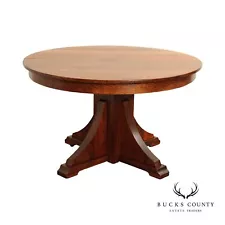 Stickley Brothers Antique Mission Oak 48 inch Round Dining Table