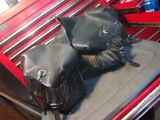 Harley Heavy Duty Leather Saddle Bag Shovelhead Sportster Chopper Bobber Custom