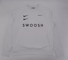 Nike Sportswear Swoosh Sweatshirt For Men White Size Large