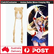 Anime Sailor Moon Crystal Tsukino Usagi Gold Cosplay Costume Wig Women Long Hair