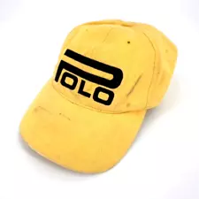 Vintage Polo Ralph Lauren PRL Hat Cap Cotton Yellow Navy Made In USA 90’s