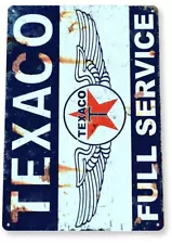 TEXACO TIN SIGN TRUST FULL SERVICE OIL AND GAS TEXAS COMPANY 12 X 18 AD STATION