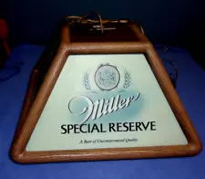 MILLER SPECIAL RESERVE BAR ROOM POOL TABLE HANGING LIGHT - 1981