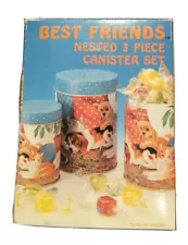 Vintage JSNY Best Friends Dogsð and Cats ð Nested Antique Canister Set 3 Piece