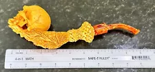 UNSMOKED MASSIVE S. YANIK SKULL MEERSCHAUM PIPE W/CASE