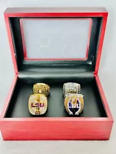 4 PCS LSU Tigers National Championship Ring W Box, US SHIP 1958-2019