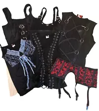 Vintage Goth Hot Topic Clothing Lot Tank Tops Bondage Corsets