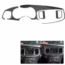 Car Speedometer Dashboard Air Outlet Carbon Fiber Sticker For Dodge Charger 4PC