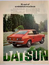 Print Ad 1972 Datsun Nissan 1200 Sport Coupe 13"x10"