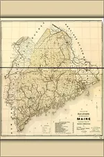 Poster, Many Sizes; Railroad Map Of The State Of Maine 1899