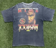 Vintage Mike Tyson Rap Tee MGM GRAND 1996 All Fired Up Seldon VS. Tyson XL RARE