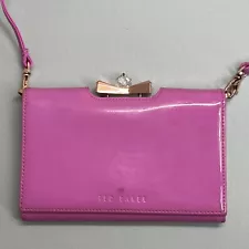 Ted Baker Mini Purse Pink Patent Leather Crystal Crossbody Formal Clutch Cosplay