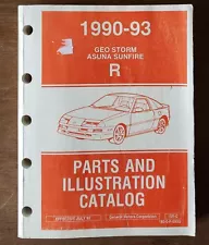 1990-93 Geo Storm Asuna Sunfire R Parts & Illustration Dealer Catalog 15R-C 1992