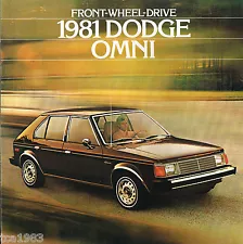 1981 DODGE OMNI Dealer Sales Brochure / Catalog w/ Color Chart: Euro-Sedan,MISER