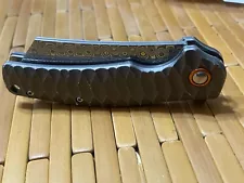 Folding Damascus Pocket Knife with Aluminum Handle - Ideal for Hunting & Camping