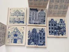 KLM Business Class Vintage Delft Blue Tile; Price is for 5 Tiles