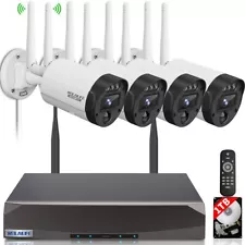 HD Wireless Surveillance System w/ 4 WiFi Night Vision Cameras & 1TB DVR