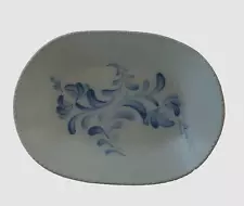 1994 Rowe Pottery Works Salt Glazed 11.5” Oval Dish Trinket Saw Tooth Edge RARE!