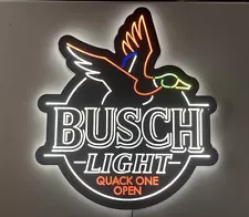 New Busch Light Beer LED Quack One Open Sign Not Neon Duck Hunting Budweiser Bar