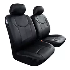 For HUMMER H3 Car Truck SUV Front Seat Covers Black Leather Waterproof