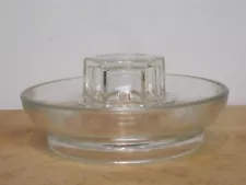 Vintage Chicken Poultry Clear Glass Water Feeder Base No. 569 Pat. Appl'd For