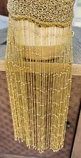 Long Gold Beaded Headdress Flapper Belly Dancer Egyptian Greek Roman Moroccan