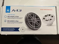 JL Audio M3-650X-S-Gw 6.5" 2-Way Marine Coaxial Speakers - White Sports Grilles