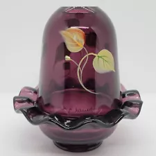 2006 Purple Fenton Fairlly Lamp hand Painted M. Kibbe #1138