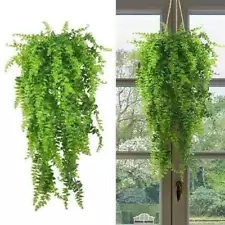 32inch Artificial Plant Hanging Fake Macrame In Pots Fern Succulent Plant Green