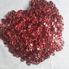 800 Red Aluminum Can Pop Tabs (1-hole) for Crafts - Soda Tabs, Pull Tabs