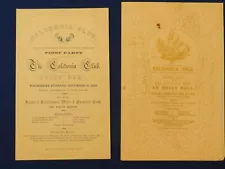 2 1853-'54 CALEDONIA CLUB EMBOSSED PARTY/DANCE INVITATIONS, Union Hall, Boston.