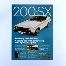 1977 Datsun 200 SX 5 Speed Vintage Original Print Ad 8.5 x 11"