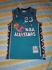 Large Michael Jordan 1996 NBA All-Star East Jersey New Teal #23