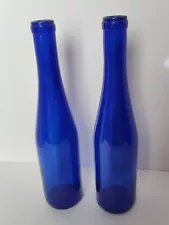 Cobalt Blue Glass Beverage Bottles~two~