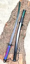 HANDMADE Carbon Steel Ninja KATANA Samurai SWORD SHARP outdoor GIFT WITH CASE