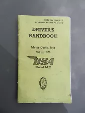 WW2 BSA WM20 MOTORCYCLE DRIVER'S HANDBOOK